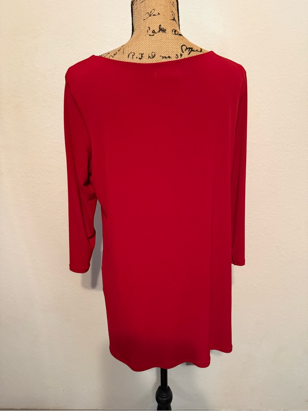 Eva Varro 3/4 sleeves red side grommet tunic-Claret large - Picture 4 of 10